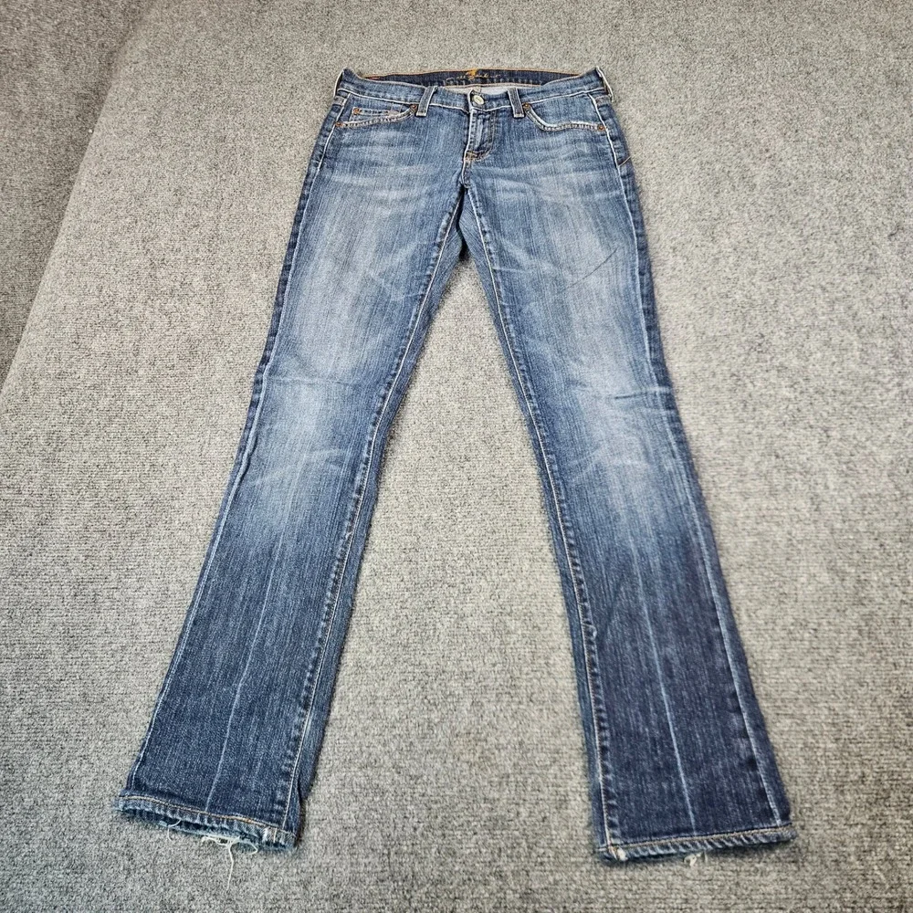 7 For All Mankind Roxy Bootcut Jeans Blue Wash Low Rise  P179080U-080U